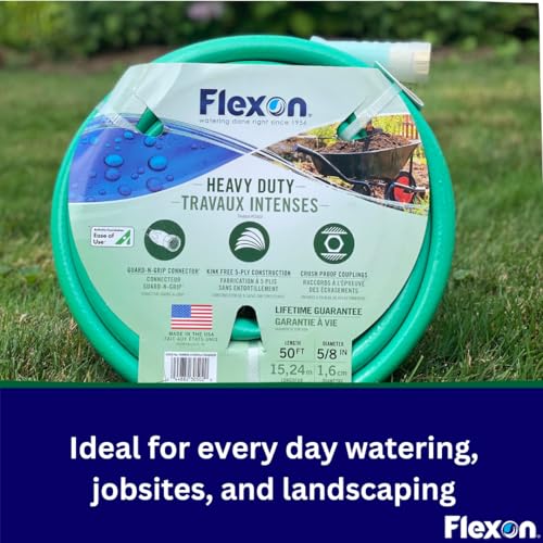 Flexon FXG58100 5/8-Inch x 100-Foot Heavy Duty 5-Ply Forever Garden Hose, Green - Image 2