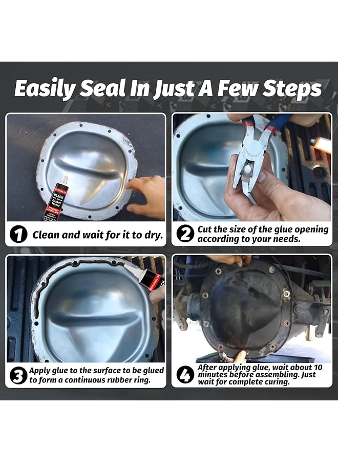 KASTWAVE Rtv Silicone Gasket Maker, High Temp Silicone Resist Oil, Anti-Freeze Rtv Silicone Sealant For Engines, Gearboxes, Pumps, Superchargers (Black, 170G) - Image 5