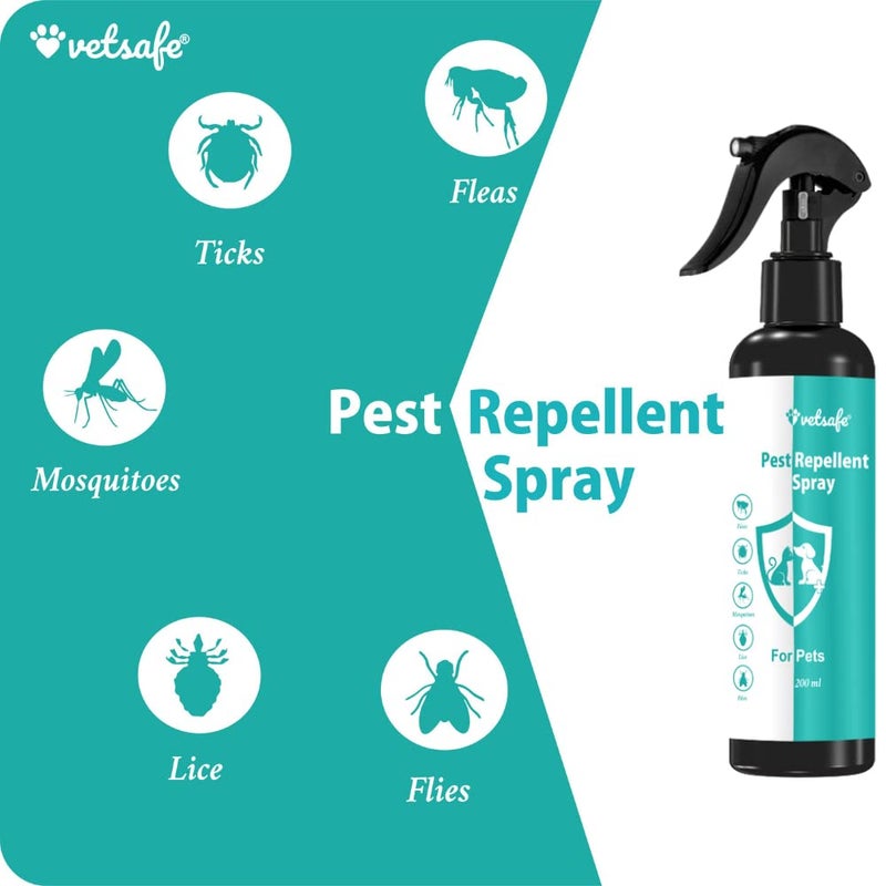 VetSafe Pet Pest Repellent Spray 200 ml | Flea & Tick Protection | Mosquito Repellent for Dogs & Cats - Image 4