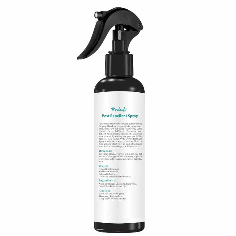 VetSafe Pet Pest Repellent Spray 200 ml | Flea & Tick Protection | Mosquito Repellent for Dogs & Cats - Image 2
