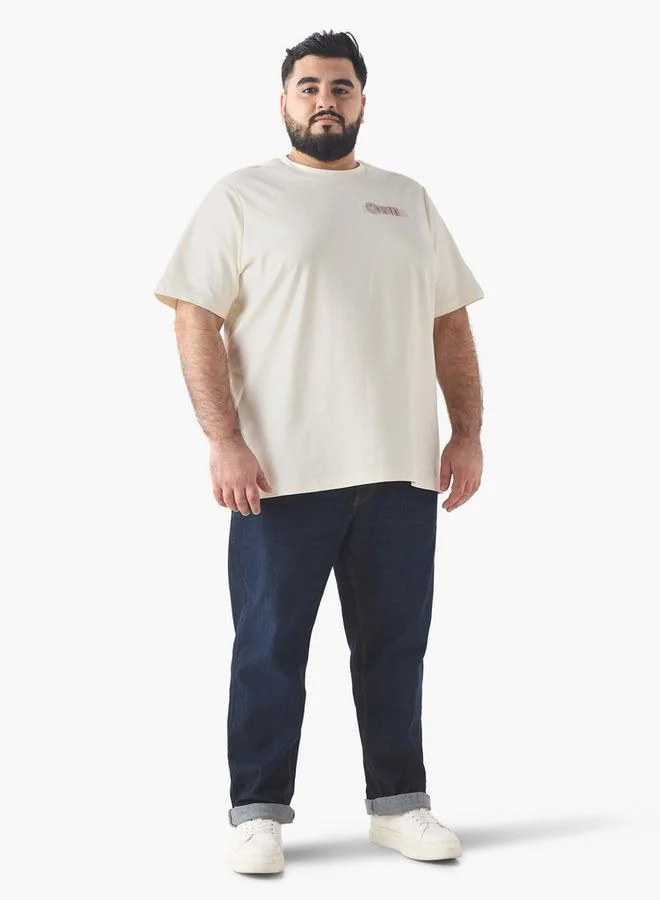 سبلاش فيڤ تيشيرت بياقة دائرية مطبوع بمقاس كبير