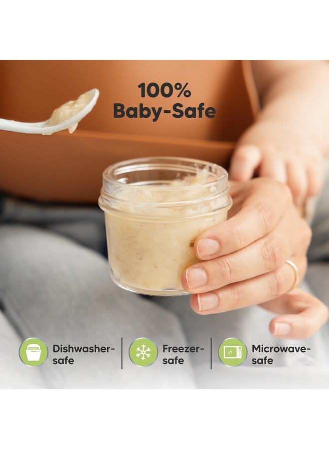 KeaBabies 12pk 4oz Glass Baby Food Containers with Lids - Leak-Proof, Microwavable Small Glass Jars, Baby Purees & Toddler Snack Storage Containers, BPA-Free, Dishwasher & Freezer Safe (Musk Dusk) - Image 5