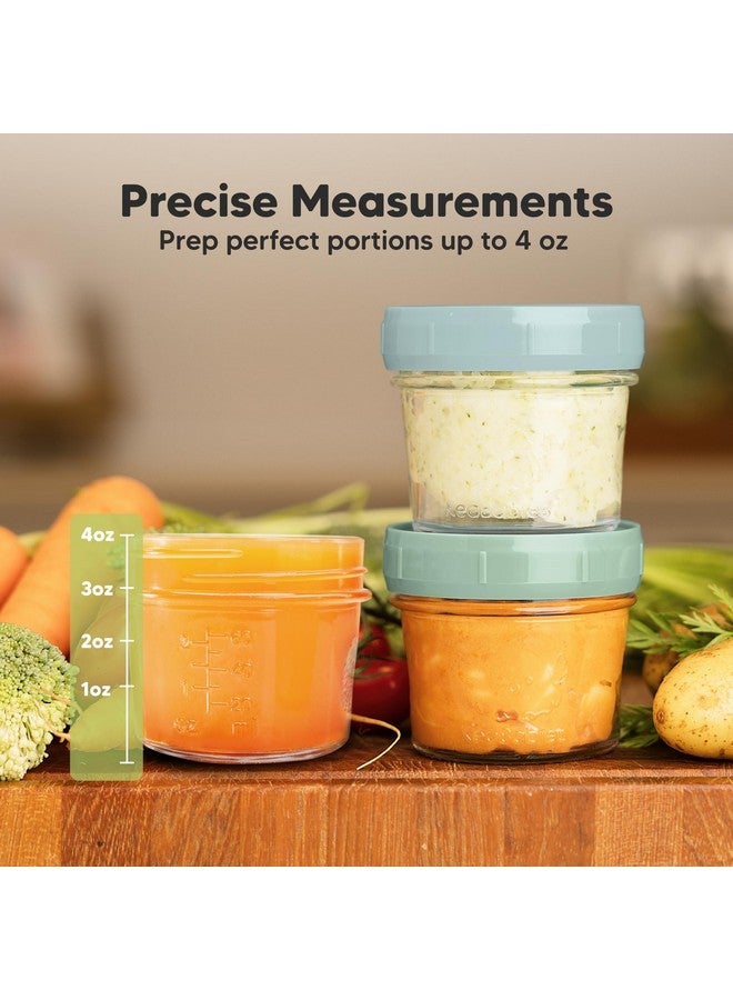 KeaBabies 12pk 4oz Glass Baby Food Containers with Lids - Leak-Proof, Microwavable Small Glass Jars, Baby Purees & Toddler Snack Storage Containers, BPA-Free, Dishwasher & Freezer Safe (Musk Dusk) - Image 3