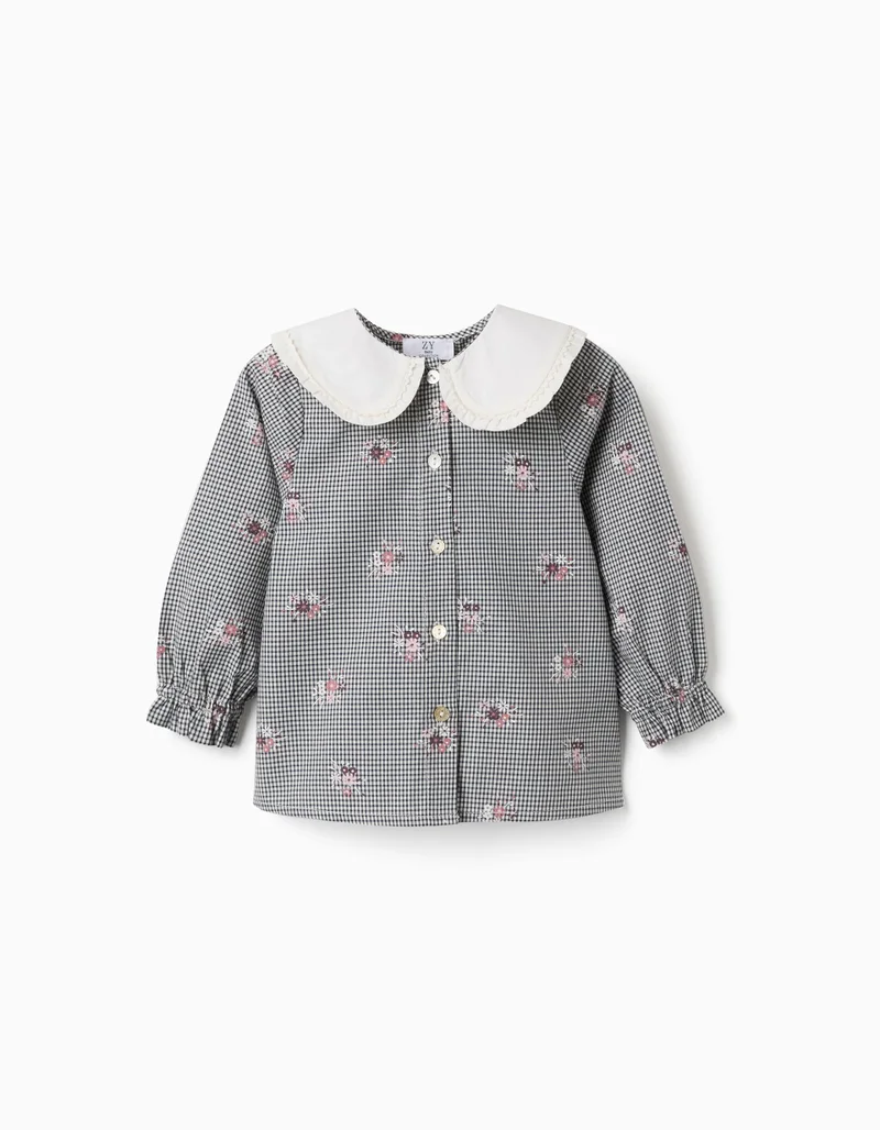 Ziddy Long Sleeve Shirt With Gingham Pattern
