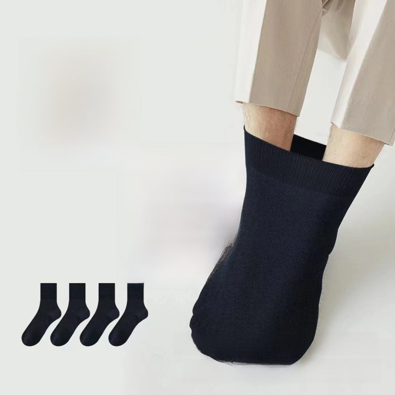 Plus Size Mens Cotton Socks Black White [Extra large size loose style] dark blue can be worn to size 52 