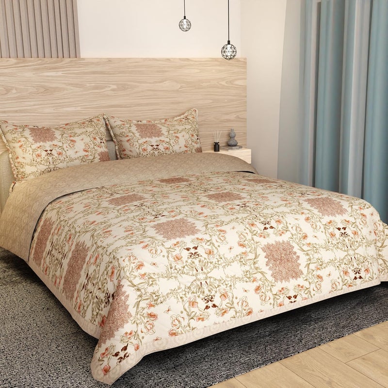 innovative edge Heavy Cotton Elastic Fitted Bedsheets with 2 King Size Pillow Covers ultrasonic bedcover Double Bed with All Around Elastic 400 tc with 2 Pillow Covers - Image 1