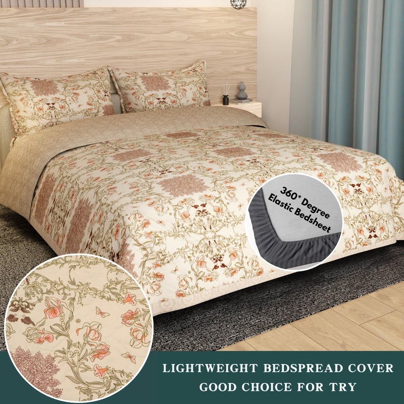 innovative edge Heavy Cotton Elastic Fitted Bedsheets with 2 King Size Pillow Covers ultrasonic bedcover Double Bed with All Around Elastic 400 tc with 2 Pillow Covers - Image 3