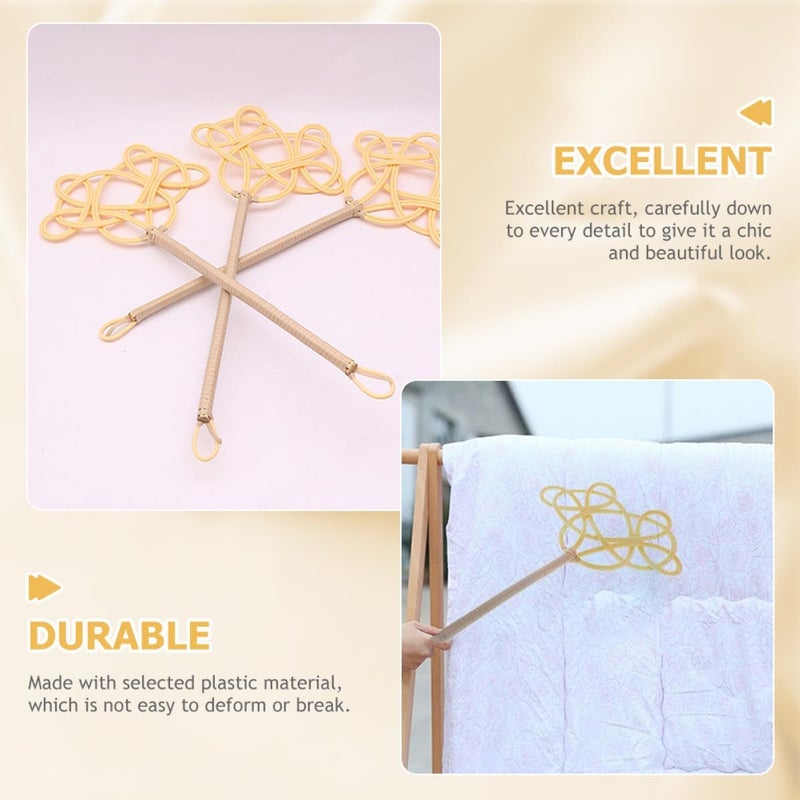 Long Handle Quilt Dust Beater Carpet Rug Dust Removal Tool for Household Cleaning with Rattan-Like Handle Single Piece Suitable for Bedding and Blanket - Image 4