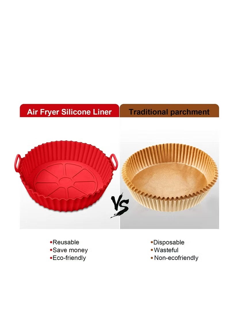 يوكانبي بطانات سيليكون لقلاية الهواء – عبوتان غير لاصقتين قابلة لإعادة الاستخدام | مقاومة للحرارة بديل آمن لورق الخَبز | ملحقات لقلاية الهواء والفرن آمنة للطعام - Image 3