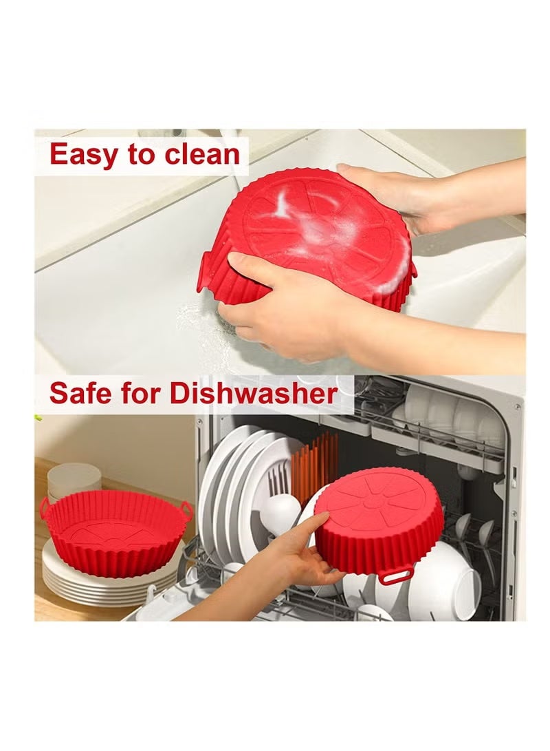 يوكانبي بطانات سيليكون لقلاية الهواء – عبوتان غير لاصقتين قابلة لإعادة الاستخدام | مقاومة للحرارة بديل آمن لورق الخَبز | ملحقات لقلاية الهواء والفرن آمنة للطعام - Image 4