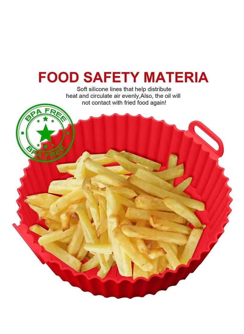 يوكانبي بطانات سيليكون لقلاية الهواء – عبوتان غير لاصقتين قابلة لإعادة الاستخدام | مقاومة للحرارة بديل آمن لورق الخَبز | ملحقات لقلاية الهواء والفرن آمنة للطعام - Image 5