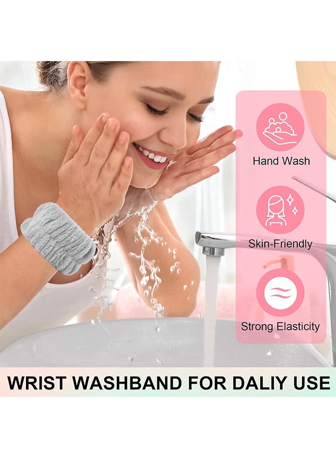 Depend Wrist Bands For Washing Face, Microfiber Spa Wrist Band, Women's Wrist Towels For Face, Face Washing Wristbands, Stretchy Wrist Spa Washband, Prevent Water from Spilling Down Your Arms 3 Pairs - Image 3
