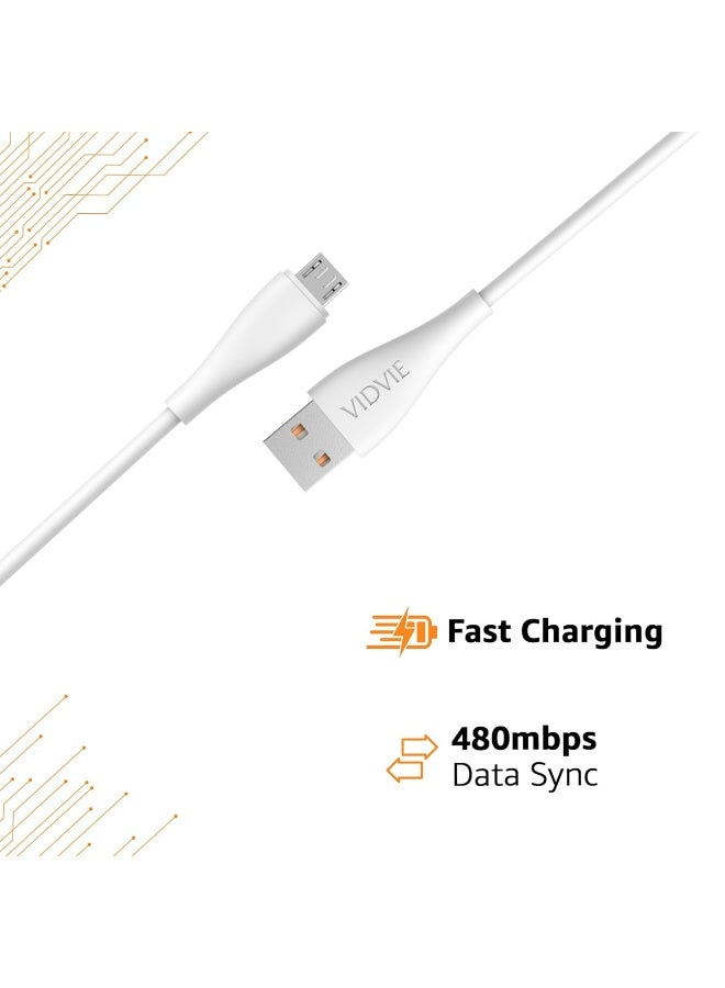 فيدفي كابل مايكرو يو إس بي سريع الشحن من فيدفي CB427B/V، سلك مضفر مانع للتشابك بطول متر واحد، أقصى طاقة 2.4 أمبير لمزامنة ونقل البيانات للهواتف الذكية التي تعمل بنظام أندرويد، وباور بانك، والتابلت، وسماعات الأذن، ومكبرات الصوت، ومتين وسهل التركيب والتشغيل - Image 2