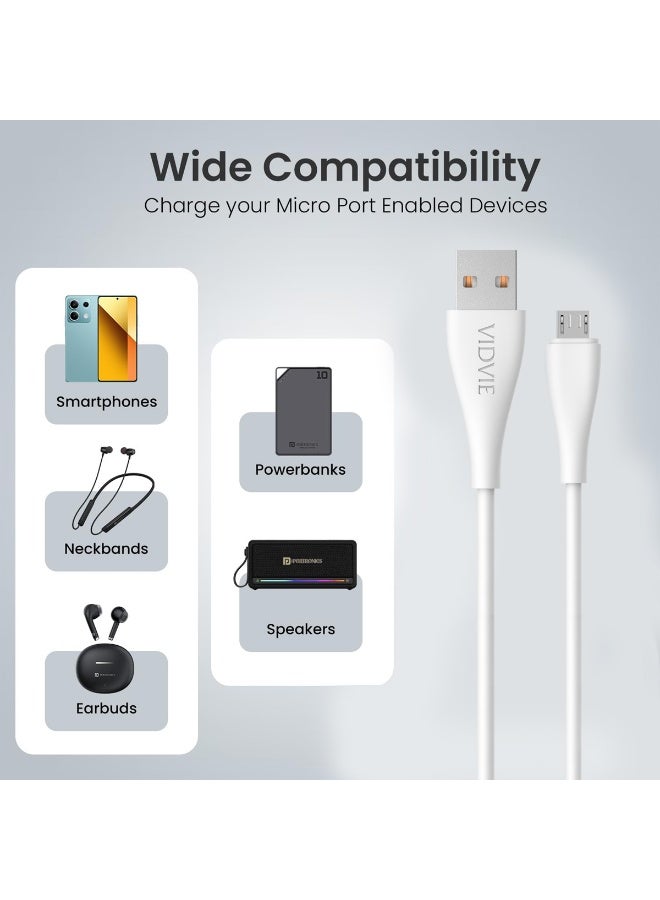 فيدفي كابل مايكرو يو إس بي سريع الشحن من فيدفي CB427B/V، سلك مضفر مانع للتشابك بطول متر واحد، أقصى طاقة 2.4 أمبير لمزامنة ونقل البيانات للهواتف الذكية التي تعمل بنظام أندرويد، وباور بانك، والتابلت، وسماعات الأذن، ومكبرات الصوت، ومتين وسهل التركيب والتشغيل - Image 4