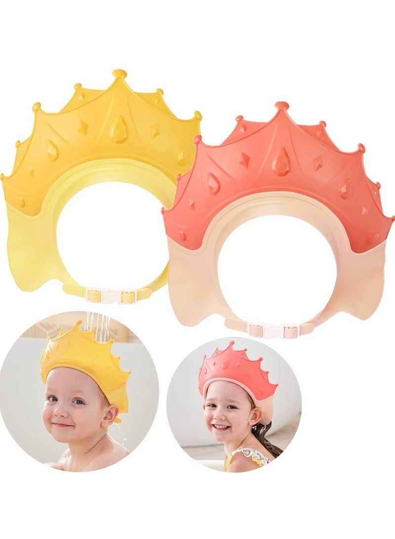SOLARAE 2 Pcs Baby Shower Cap Shield, Shower Cap for Kids, Visor Hat for Eye and Ear Protection for 0-9 Years Old Children - Image 1