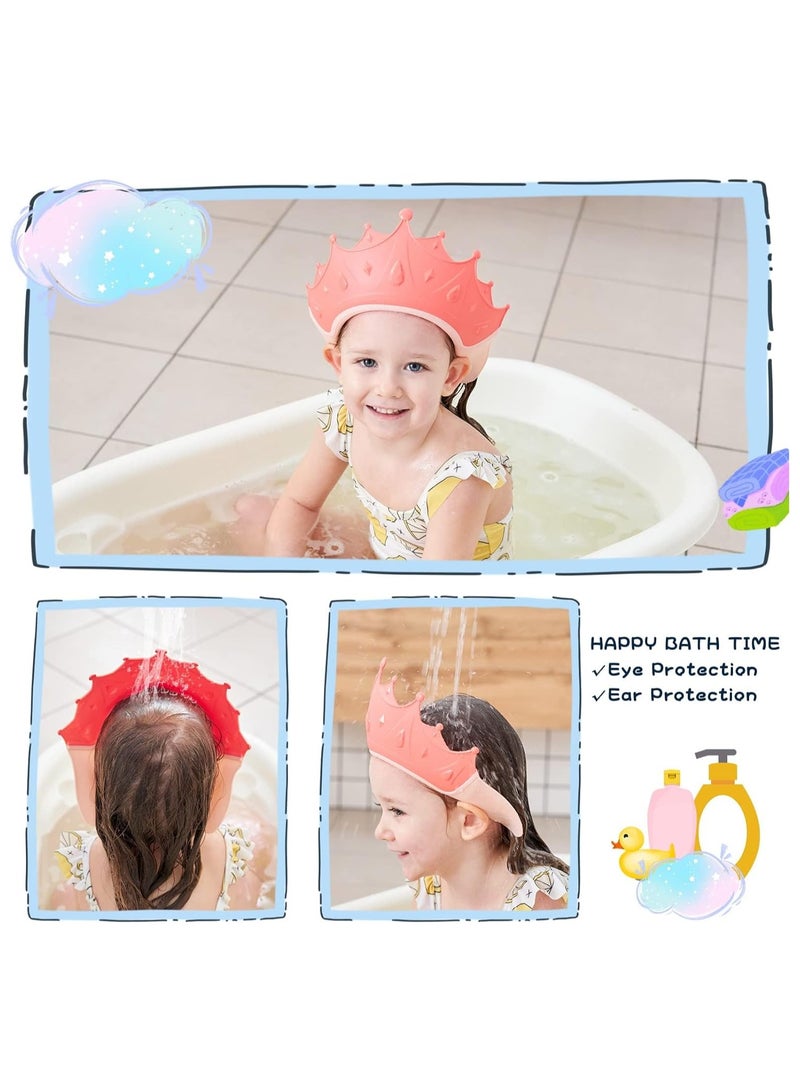 SOLARAE 2 Pcs Baby Shower Cap Shield, Shower Cap for Kids, Visor Hat for Eye and Ear Protection for 0-9 Years Old Children - Image 5
