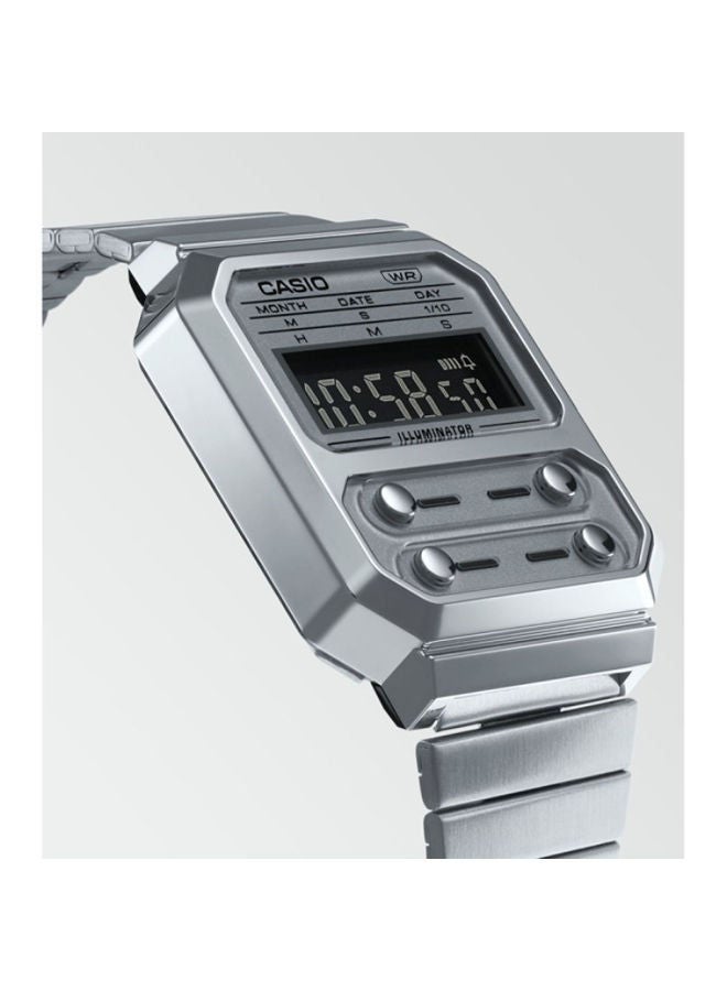 CASIO Stainless Steel Digital Wrist Watch A100WE-7BDF - Image 2