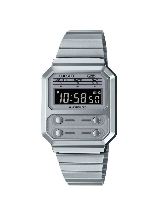 CASIO Stainless Steel Digital Wrist Watch A100WE-7BDF - Image 1