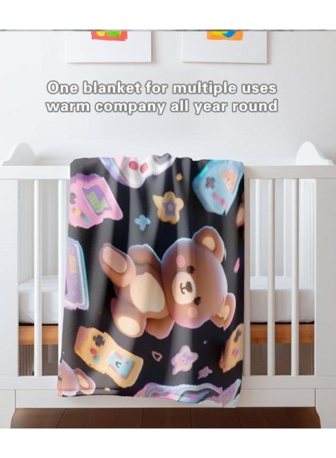 عام بطانية رقيقة من الفانيلا الكرتونية للأطفال أو الطلاب (دافئة ومريحة ومناسبة للنوم والألعاب) 100 سم * 150 سم - 1066 - Image 5