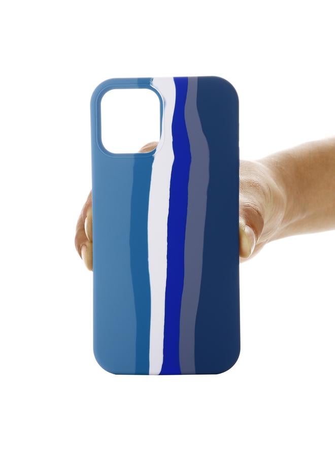 زبون جراب لهاتف iPhone 13 mini مصنوع من السيليكون السائل بألوان قوس قزح، مقاوم للصدمات، وتغطية كاملة - Image 3