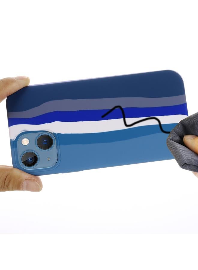 زبون جراب لهاتف iPhone 13 mini مصنوع من السيليكون السائل بألوان قوس قزح، مقاوم للصدمات، وتغطية كاملة - Image 4