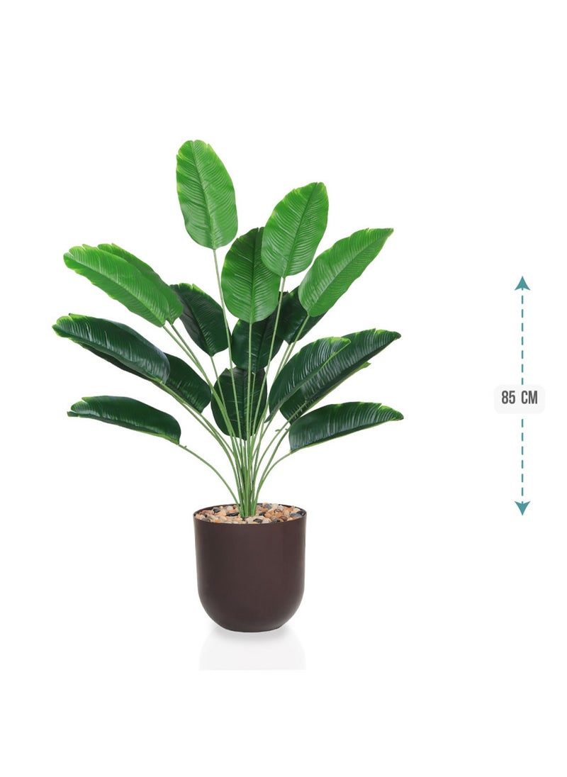 Alrassi - 85 cm Artificial Banana Leaf Plant – 18 Green Leaves with a Realistic Design and Elegant Pot - Image 1