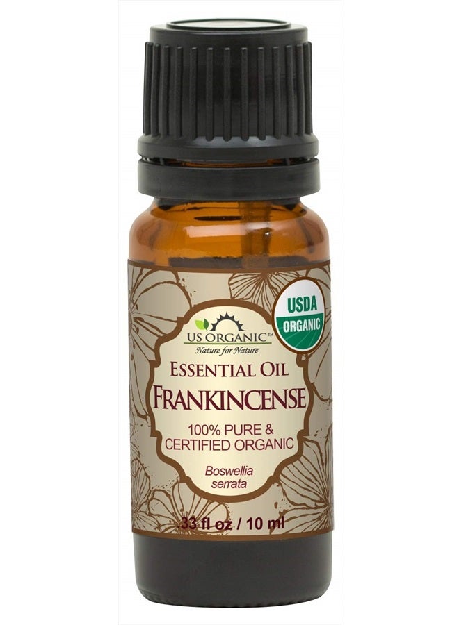 US Organic 100% Pure Frankincense Essential Oil, USDA Certified Organic, Steam Distilled, Boswellia serrata, Sourced from India, Topically or in Diffuser, Perfect for Aging Skin, All skin type (10 ml) - Image 1