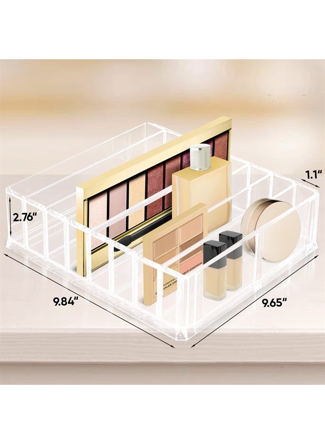 FAJ Acrylic Makeup Palette Organizer 8 Spaces Makeup Holder Organizer For Vanity Clear Cosmetics Makeup Organizer for Drawers - Image 2