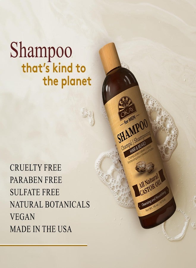 أوكي شامبو زيت الخروع للشعر واللحية من أوكي فور مين - شامبو مرطب لنمو شعر ولحية صحيين، عناية مرطبة، يقوي الشعر التالف ويصلحه، طبيعي، خالٍ من الكبريتات - 16 أونصة - Image 3