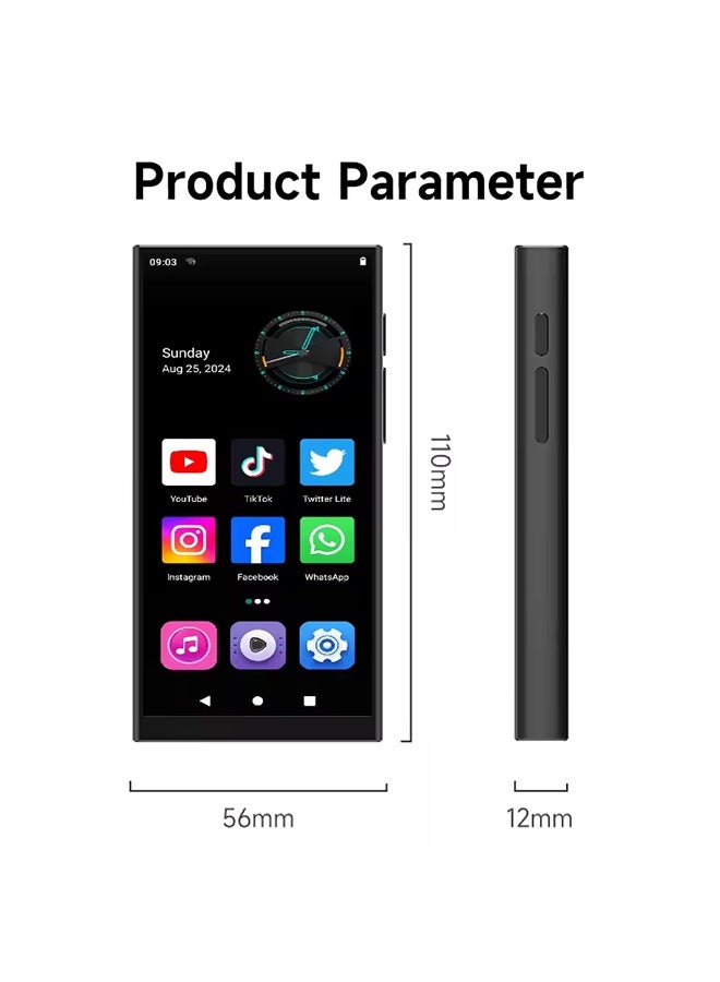 64GB Android MP3 Player with Bluetooth and WiFi, 4IN Full-Color Touch Mp3  Mp4 Music Player E-Book for Kids touch screen - Image 3