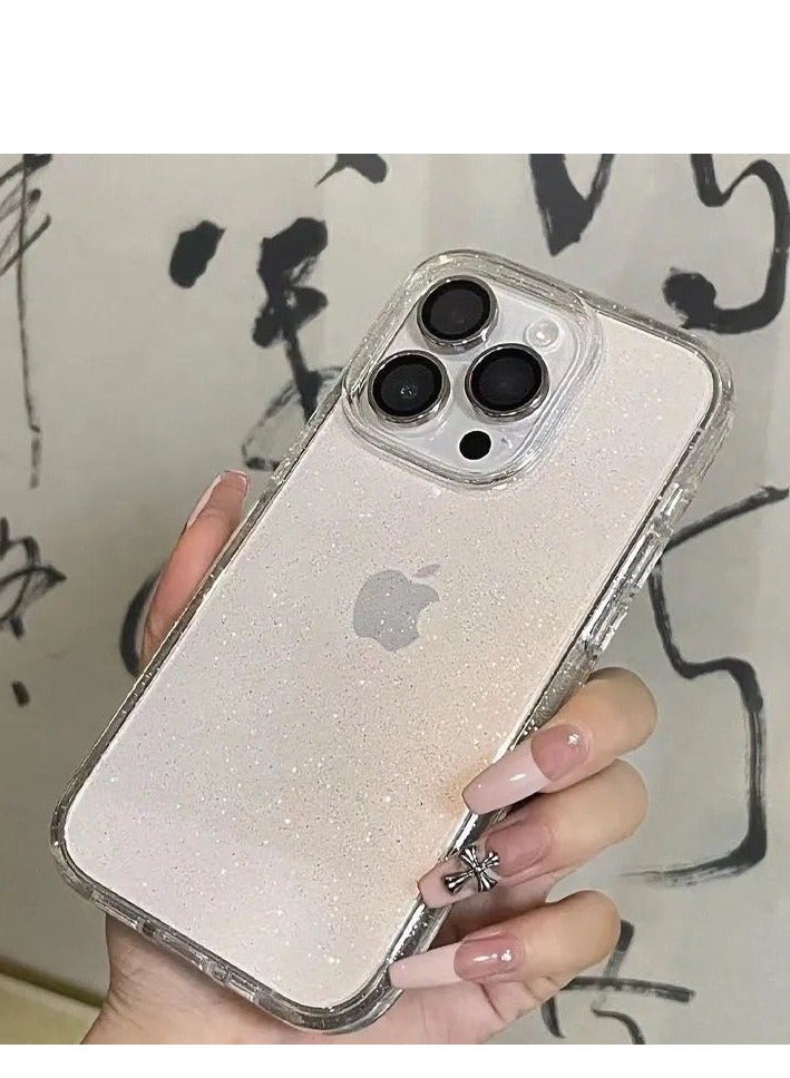 Transparent Glitter TPU Case for iPhone 16 Pro Max – Shockproof, Customizable, Trendy Design - Image 1
