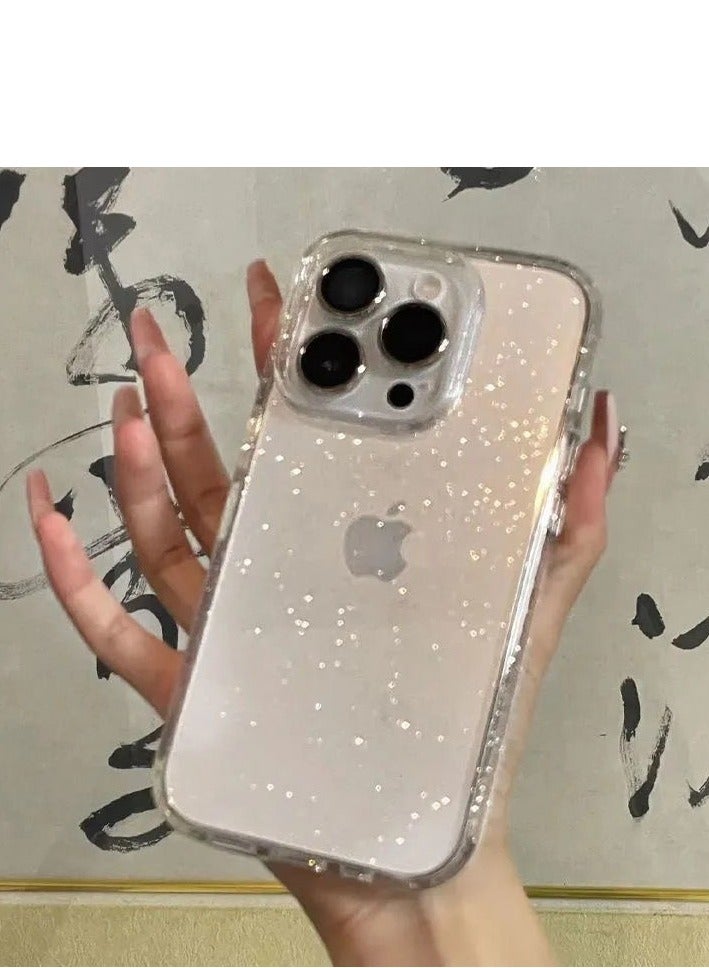 Transparent Glitter TPU Case for iPhone 16 Pro Max – Shockproof, Customizable, Trendy Design - Image 2