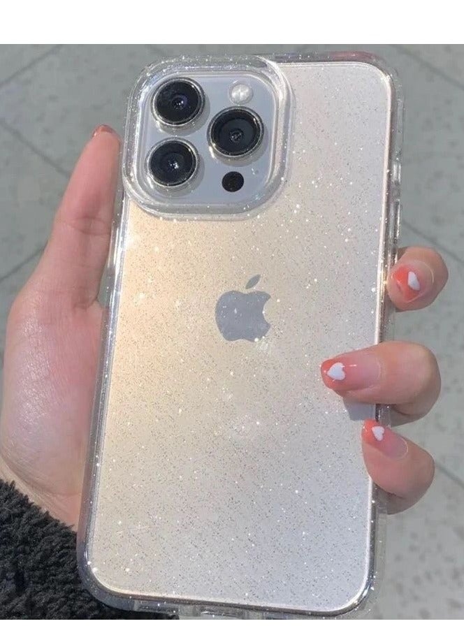 Transparent Glitter TPU Case for iPhone 16 Pro Max – Shockproof, Customizable, Trendy Design - Image 3