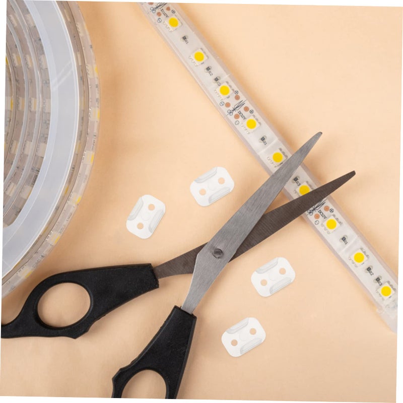 White 100Pcs LED Strip Mounting Bracket Clips Outdoor Use Spacing Fasteners Secure Installation - Image 5