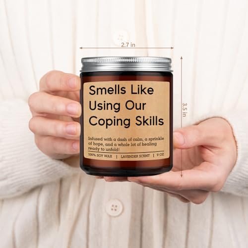 LEADO Funny Coping Skills Candle, Therapist Gifts - Mental Health, Graduation, Psychology, Appreciation Gifts for Therapist, Social Worker, School Counselor, Psychologist, Women - Therapy Office Decor - Image 4