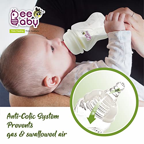 BeeBaby Comfort Regular/Slim Neck Baby Feeding Bottle with Anti-Colic Silicone Nipple. Infants, Toddlers, New Born. 100% BPA Free. (120 ML, Green, 1) - Image 5