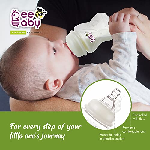 BeeBaby Comfort Regular/Slim Neck Baby Feeding Bottle with Anti-Colic Silicone Nipple. Infants, Toddlers, New Born. 100% BPA Free. (120 ML, Green, 1) - Image 3