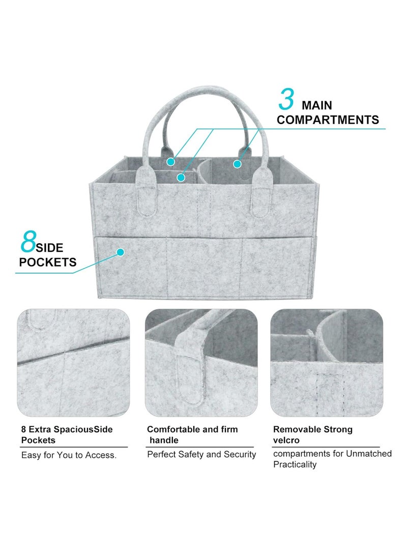 Gonice Gonice Baby Diaper Caddy Organizer Tote Bag - Nursery Storage Bin For Changing Table Portable Car Travel Organizer  - Image 3