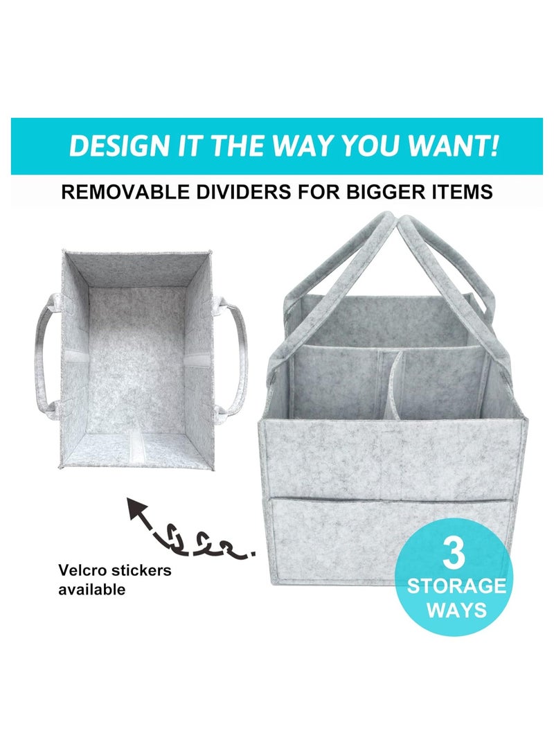 Gonice Gonice Baby Diaper Caddy Organizer Tote Bag - Nursery Storage Bin For Changing Table Portable Car Travel Organizer  - Image 4