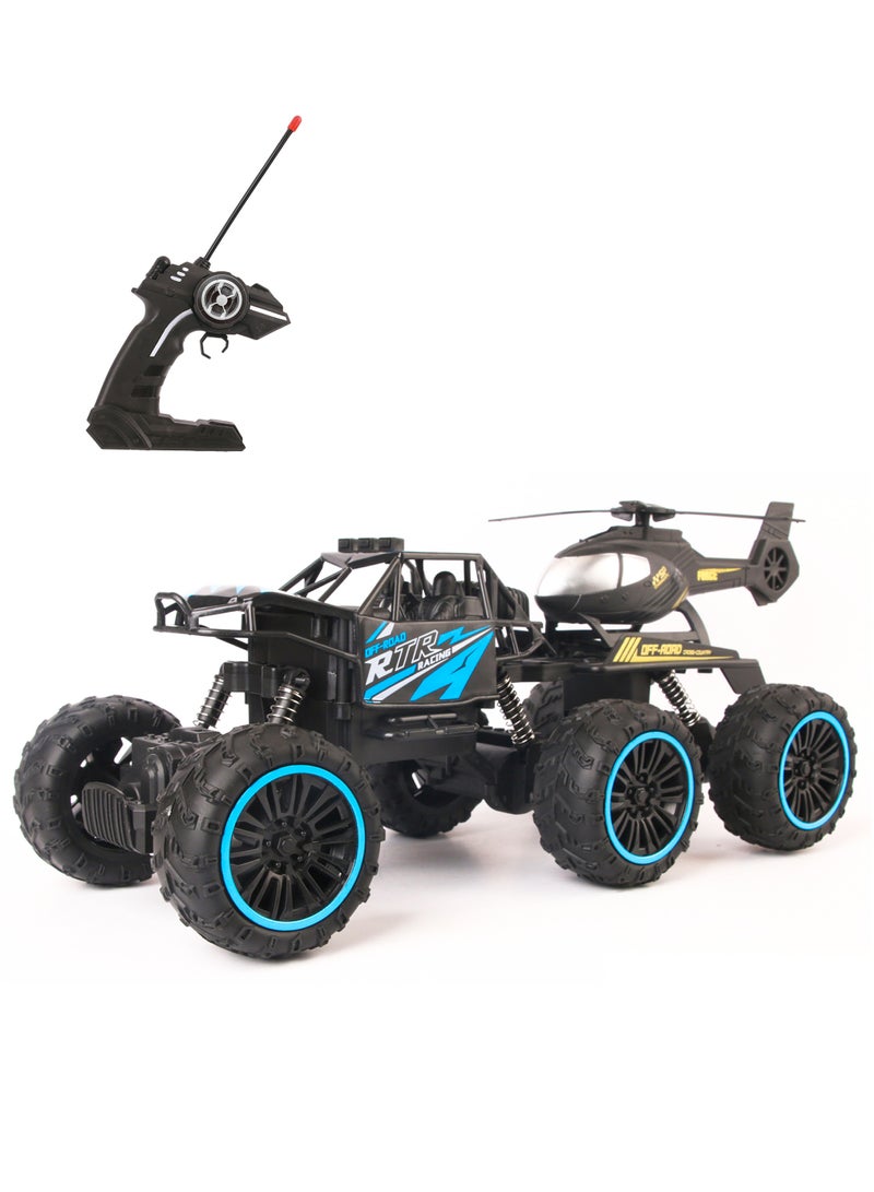 Super Large 2.4G Six-Wheel High-Speed Off-Road RC Car with Helicopter – Electric Remote Control Drift Car for Kids - Image 1