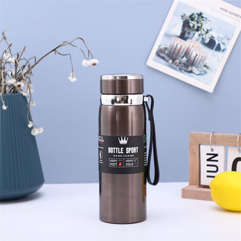 New sling star pot 316 space Sports pot double-layer stainless steel vacuum insulation cold cup gift wholesale Brown