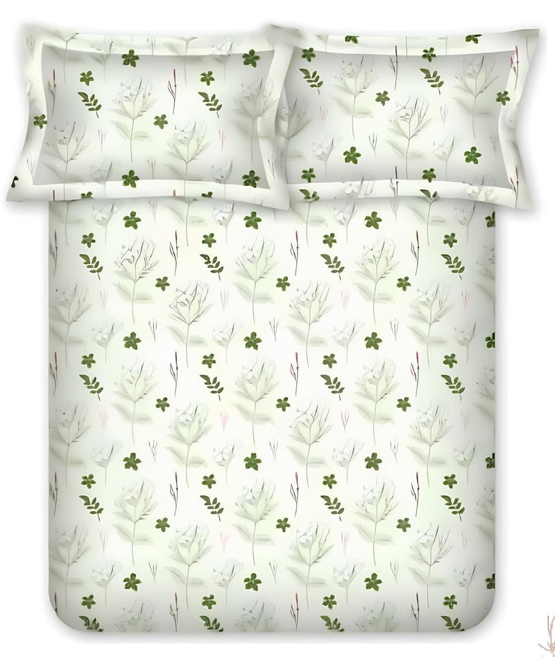 Bombay Dyeing مفرش سرير كينغ من بومباي داينج قطن 180 TC مجموعة قطنية فاخرة تجربة مجموعة عتيقة فاخرة مع 2 غطاء وسادة VK01 أخضر - Image 1