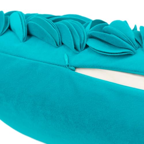 KINGROSE 3D Flower Pillow Case Handmade Decorative Throw Pillow Cover Solid Rectangular Cushion Cover for Sofa Couch Bed Living Room 12 x 20 Inches Wool Dark Cyan - Image 5