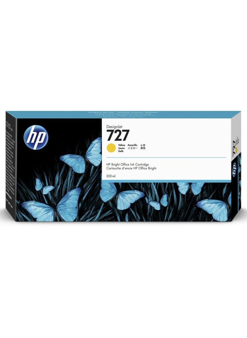 HP 727 300-ml Yellow DesignJet Ink Cartridge Yellow