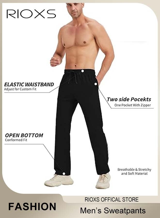Men's Sports Pants, Casual Drawstring Sweatpants, Comfortable Loose Joggers with Side Pockets, Jogging Tracksuit Bottoms, Suitable for Outdoor Activities and Daily Leisure