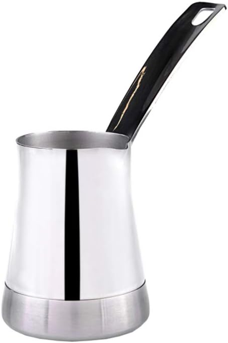 Karaca Win Turkish Coffee Pot with Metal Handles for Stove Stainless Steel  Elegant Turkish Cezve for Briki Greek and Arabic Coffee Set of 2 - Image 3