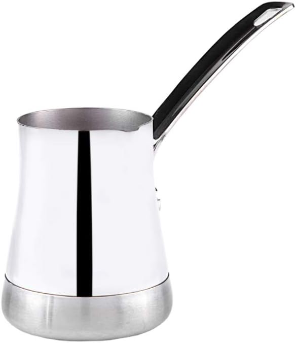 Karaca Win Turkish Coffee Pot with Metal Handles for Stove Stainless Steel  Elegant Turkish Cezve for Briki Greek and Arabic Coffee Set of 2 - Image 2