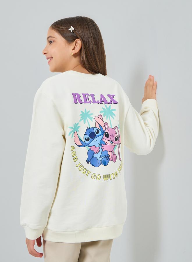 ستايلي سويت شيرت بطبعة جرافيك ليلو آند ستيتش - Image 1