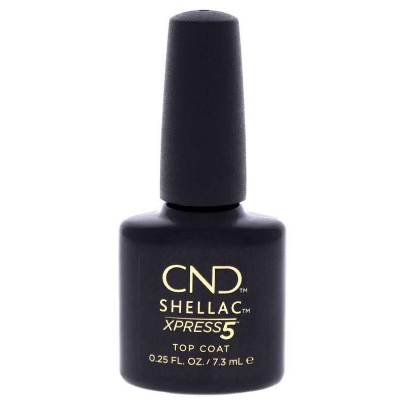 CND Shellac Gel Nail Polish XPRESS5 Top Coat, Crystal Shine Scratch Resistant Final Step Protective Longwear with No Nail Damage, 0.25 fl oz - Image 2