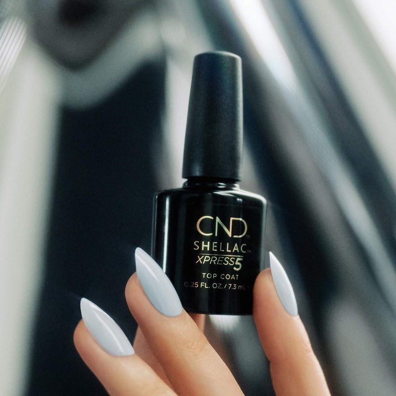 CND Shellac Gel Nail Polish XPRESS5 Top Coat, Crystal Shine Scratch Resistant Final Step Protective Longwear with No Nail Damage, 0.25 fl oz - Image 5